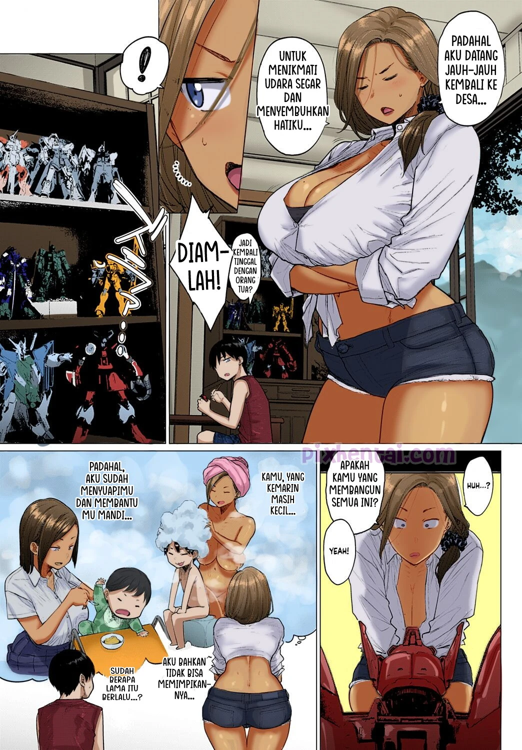 Komik hentai xxx manga sex bokep A MILF Beauty Onee san drags her Huge Tits back Home 3